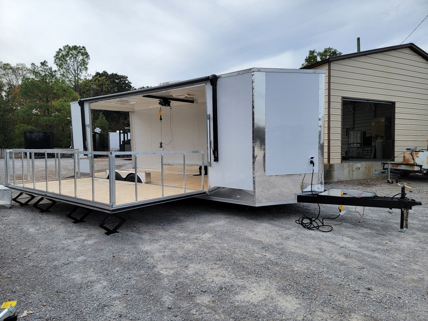 8.5' X 24' White Custom Stage Trailer Showcase Event Marketing - SLE Equipment - 24