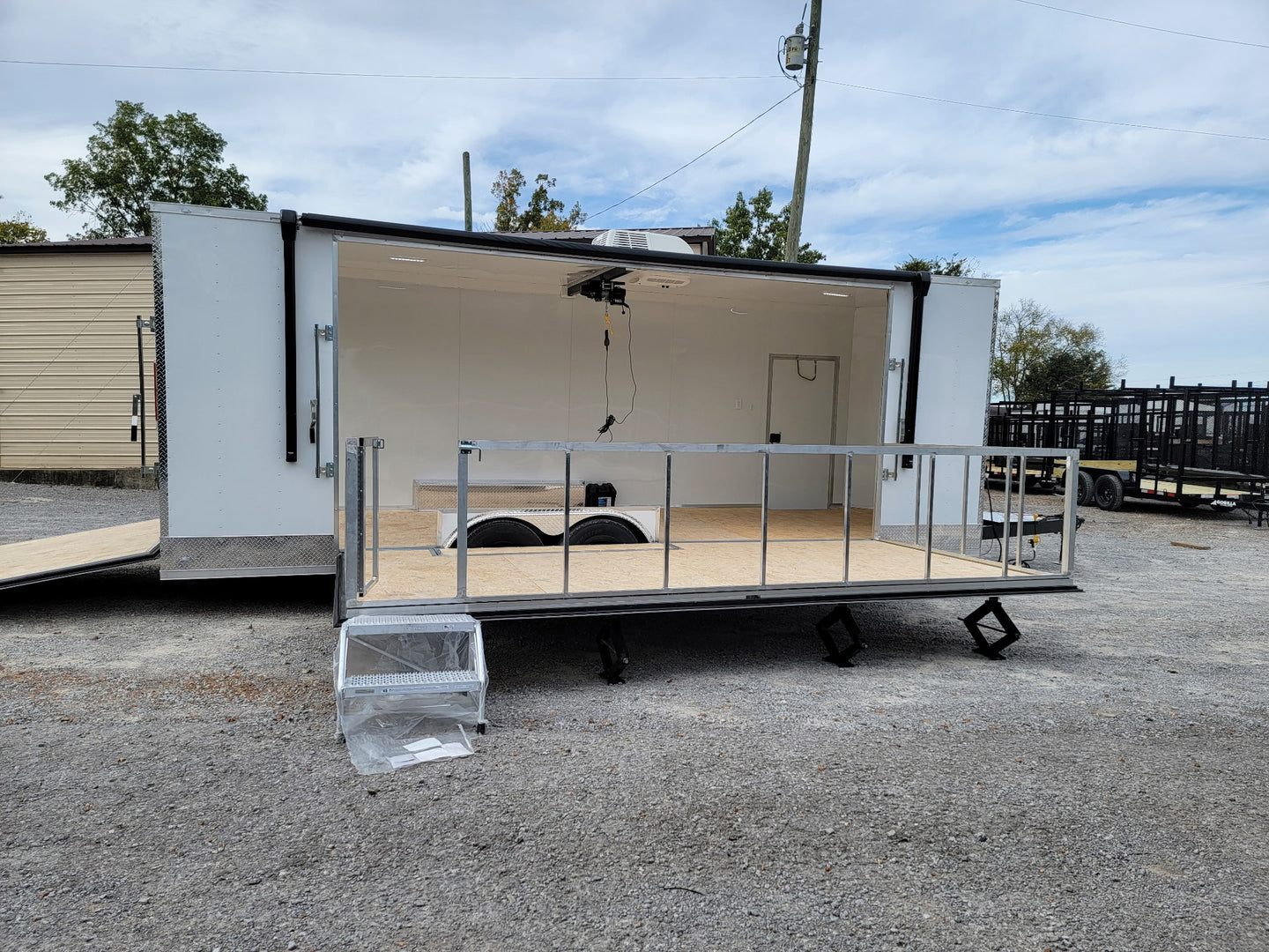 8.5' X 24' White Custom Stage Trailer Showcase Event Marketing - SLE Equipment - 26