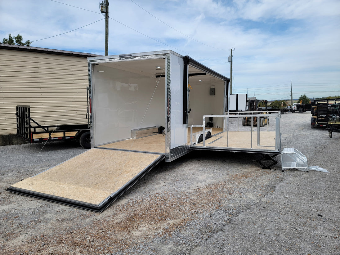 8.5' X 24' White Custom Stage Trailer Showcase Event Marketing - SLE Equipment - 27