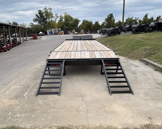 8.5x22 Deckover I - Beam Trailer (2) 5,200lb Axles Stand - Up Ramps 10K GVWR - SLE Equipment - 11