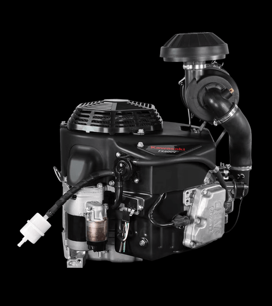 Kawasaki FX600V-HS02-S 19HP V-Twin Vertical Shaft Engine Electric Start, General View. 