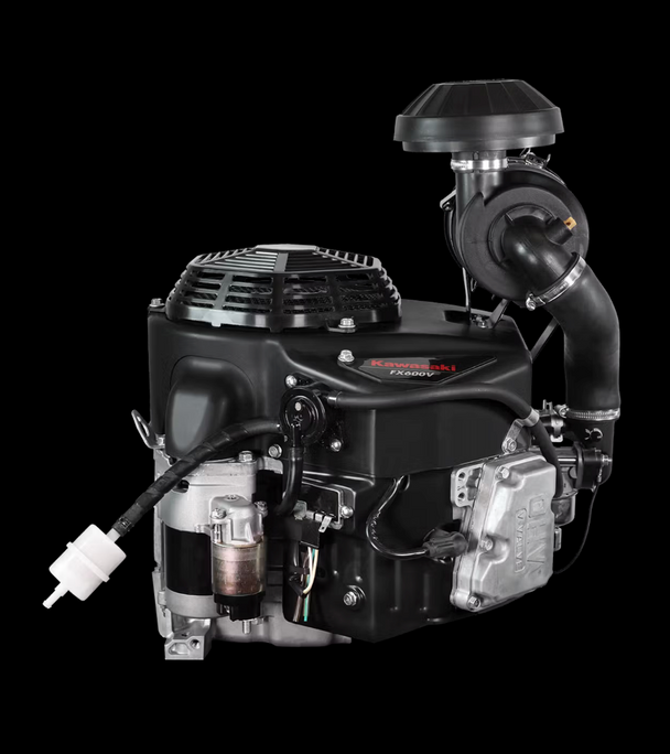 Kawasaki FX600V-HS02-S 19HP V-Twin Vertical Shaft Engine Electric Start, General View. 