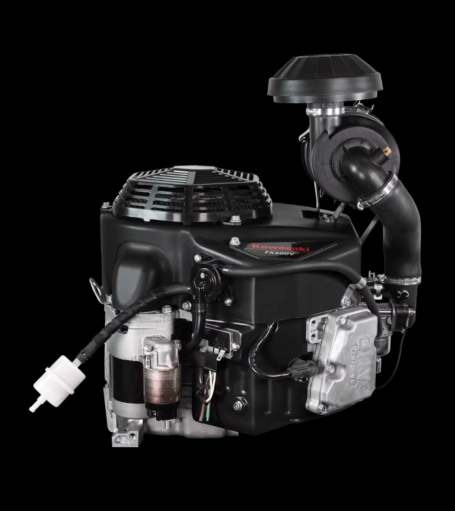 Kawasaki FX600V-HS02-S 19HP V-Twin Vertical Shaft Engine Electric Start, General View. 