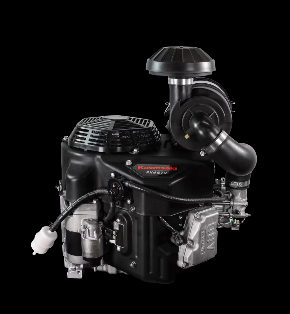 Kawasaki FX651V-CR00-S 21HP V-Twin Vertical Shaft Engine Electric Start, General View. 