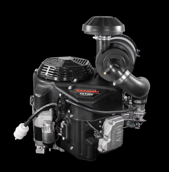 Kawasaki FX730V-CR08-S 23.5HP V-Twin Vertical Shaft Engine Electric Start General View. 