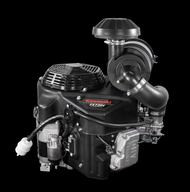 Kawasaki FX730V-CR08-S 23.5HP V-Twin Vertical Shaft Engine Electric Start General View. 