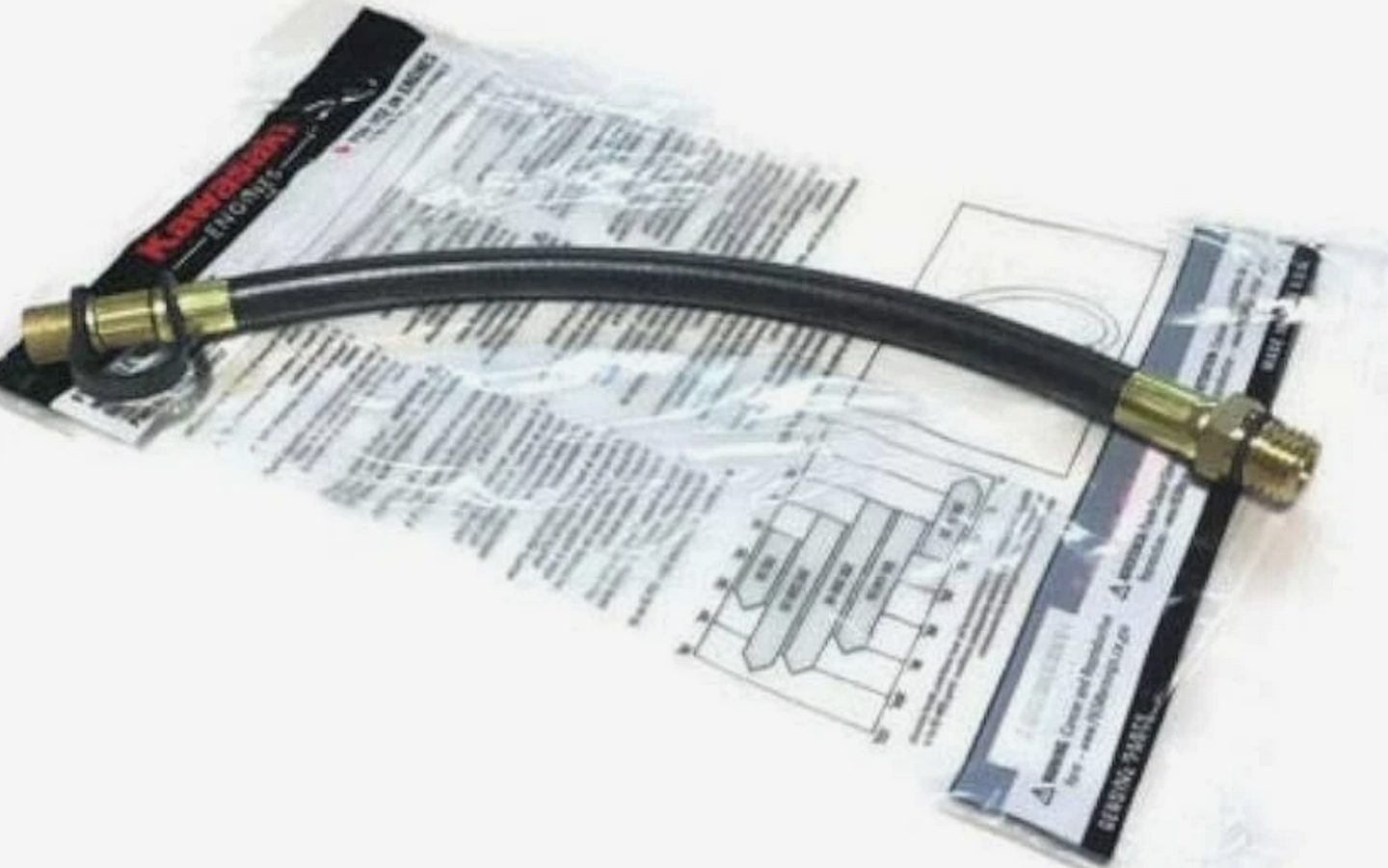 Kawasaki Genuine Part 51044-0902 FLEX DRAIN HOSE, Side View. 