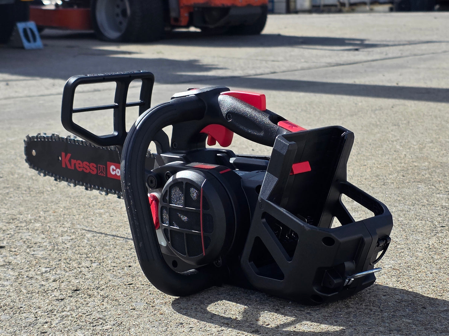 Kress KC320.9 Commercial-Grade 60V 14" Top Handle Chainsaw (Tool Only) back left angled view picture 