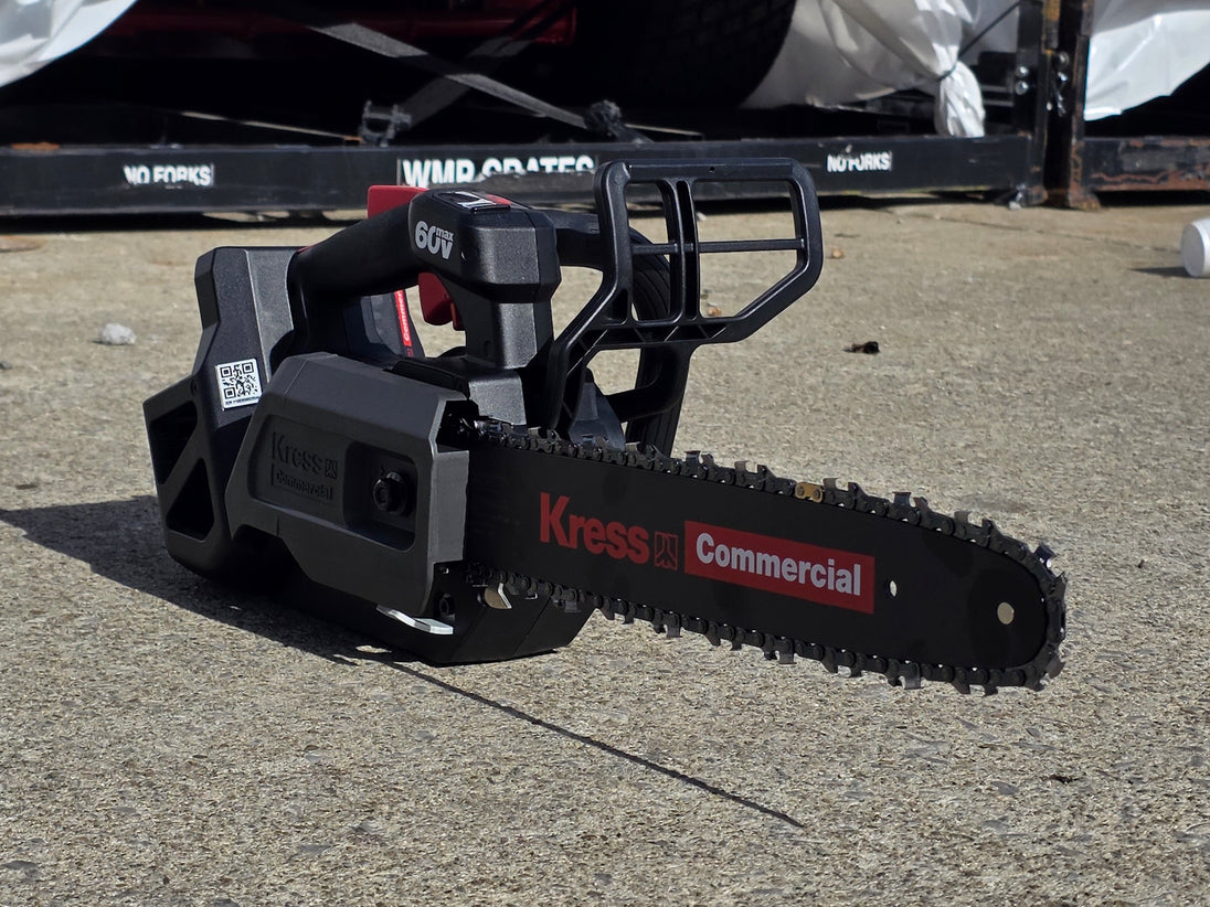 Kress KC320.9 Commercial-Grade 60V 14" Top Handle Chainsaw (Tool Only) front left angled view picture