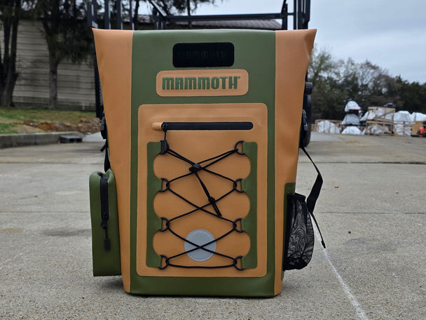 Mammoth Tropic 30-Quart Cooler Backpack Tan/Green front view picture 