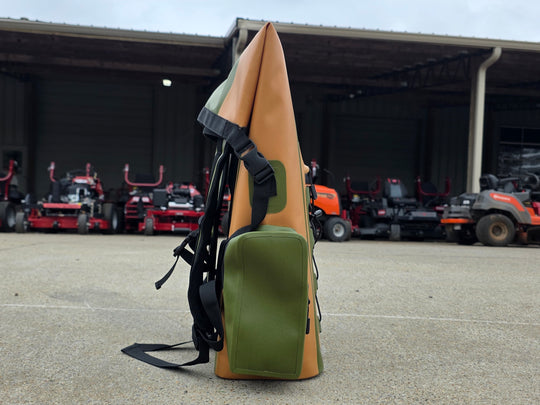 Mammoth Tropic 30-Quart Cooler Backpack Tan/Green left side view picture 