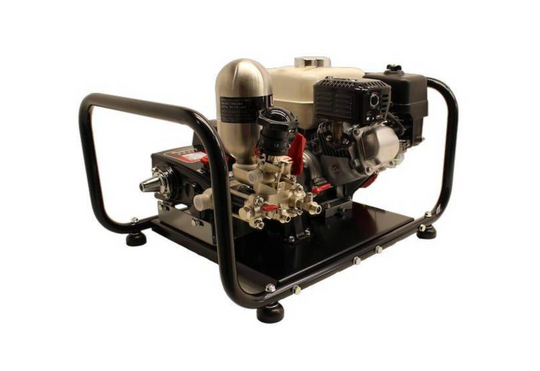 Maruyama MS333ECH MS333 Belt Driven Pump & GX 160 Honda Engine, Side View.