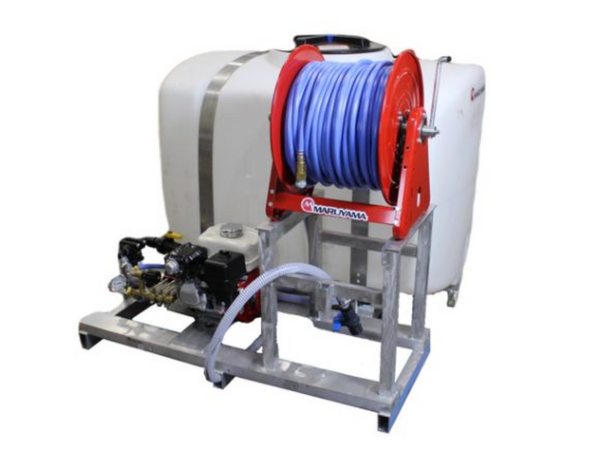Maruyama MSD41-200 200 Gallon Standar Skind Sprayer- Manual Reel,Front View.