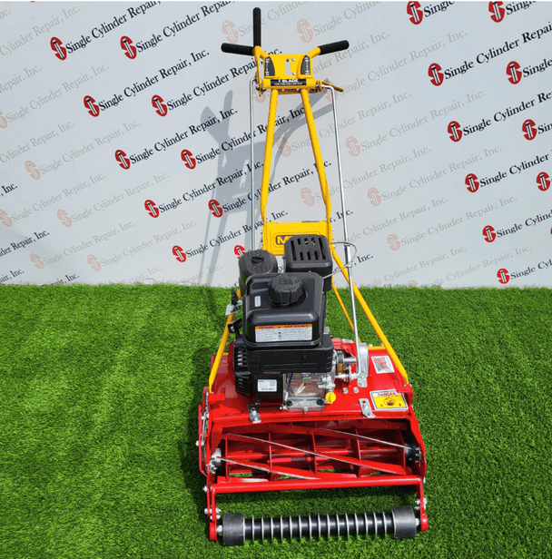 McLane 20-5.50GT-7-GR 20" Self Propelled, 7 Blade, 5.5GT Briggs & Straton Engine,Front View. 