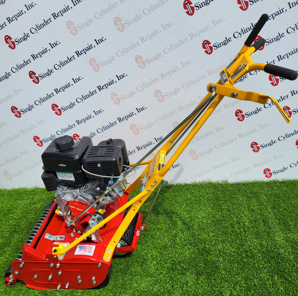 McLane 20-5.50GT-7-GR 20" Self Propelled, 7 Blade, 5.5GT Briggs & Straton Engine,Side View.