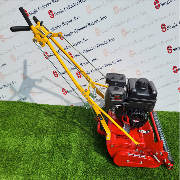 McLane 25-9.50GT-7-GR 25" Self Propelled, 7 Blade, 9.5GT Briggs & Straton Engine,Side View. 