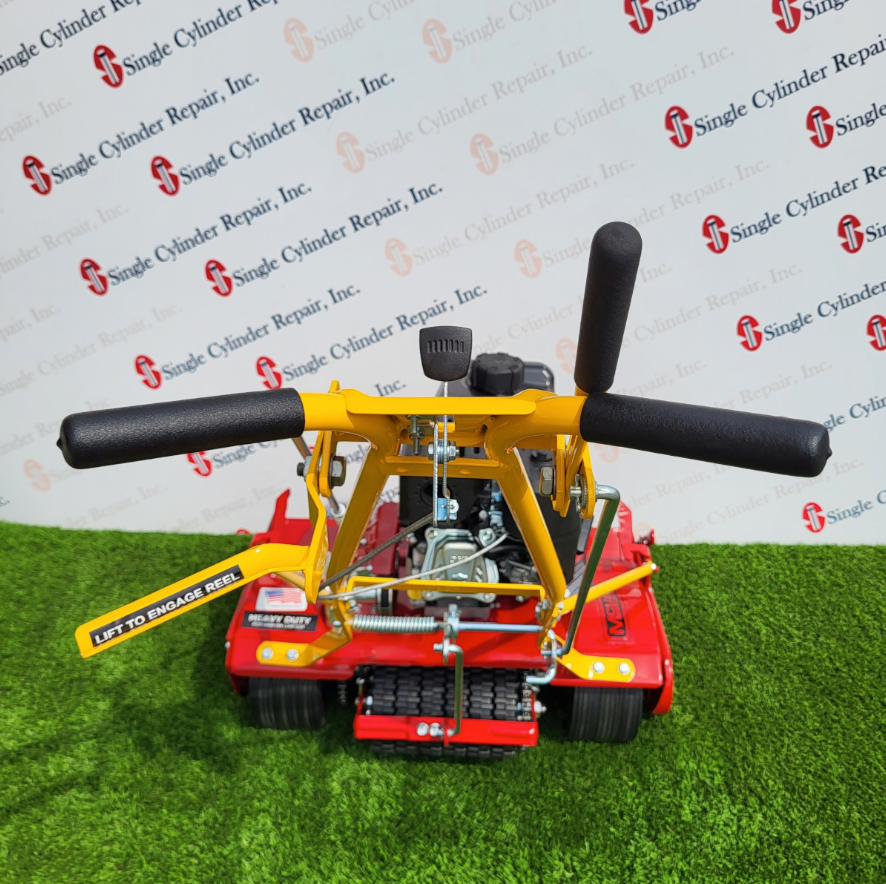 McLane 25-9.50GT-7-GR 25" Self Propelled, 7 Blade, 9.5GT Briggs & Straton Engine,Back View. 