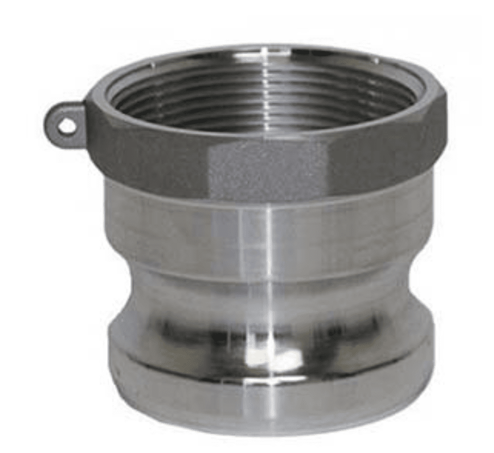 Multiquip A400A 4" Aluminum Male Quick Connect - Male Thread, Reference View. 