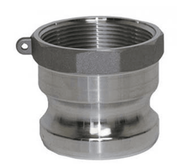 Multiquip A400A 4" Aluminum Male Quick Connect - Male Thread, Reference View. 