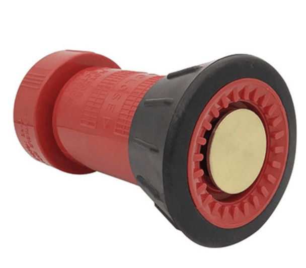 Multiquip FIRENOZ15 Adjustable Fire Nozzle - 1.5" NPT Thread, Front View. 