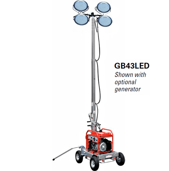 Multiquip GB43LED Light Balloon 4-Spot, 300W LED, 4-Wheel Cart, General View. 
