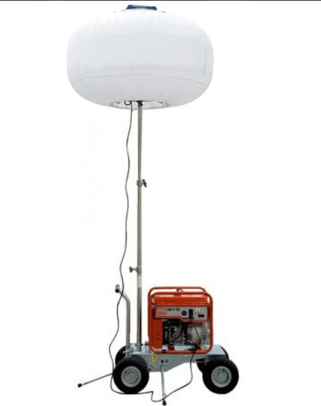 Multiquip GBC8LED GloBug LED Light Balloon 800W, 4-Wheel Cart, Front View. 