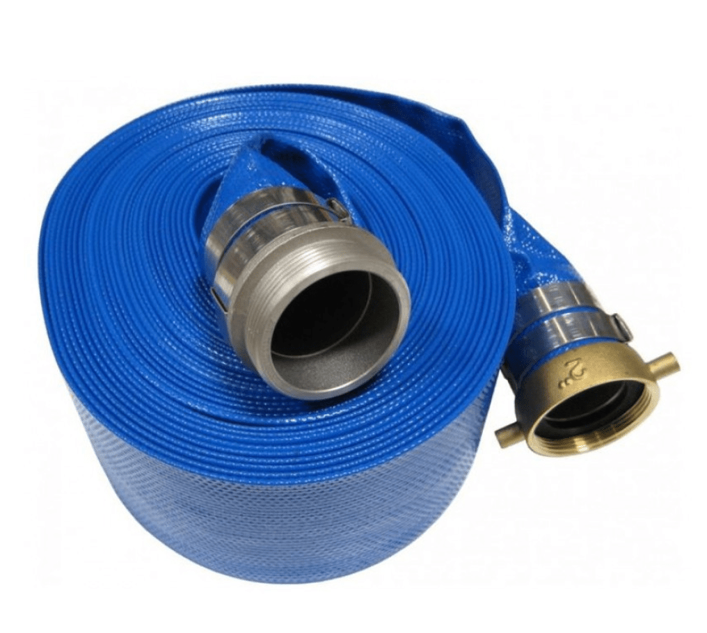 Multiquip HD1100 Hose Discharge 1 X 100 ft NP SM Thrd, Front View. 