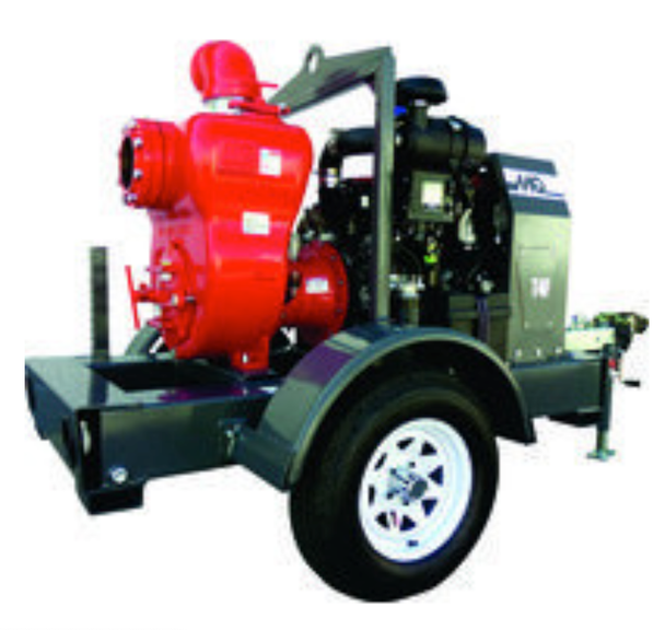 Multiquip MQ600HTB Industrial 6 " Trash Pump Diesel Engine, Front View. 