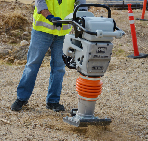 Multiquip MTE55B Battery-Powered Rammer,Front View. 