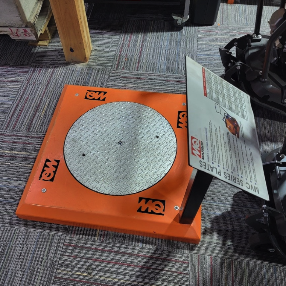 Multiquip RMRSTAND Display Stand for Rammer and Forward Plate,General View. 