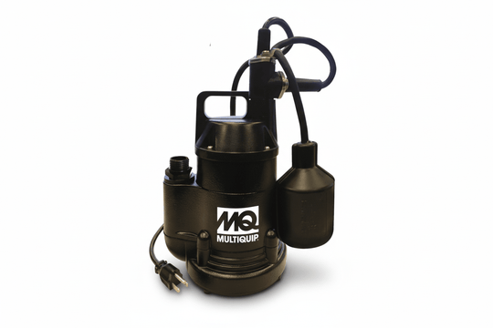Multiquip ST1F Submersible Pump 1/4HP 115V 27GPM, Front View. 
