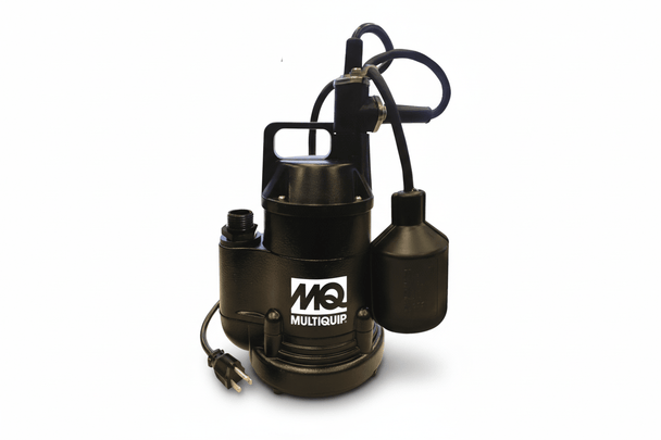 Multiquip ST1F Submersible Pump 1/4HP 115V 27GPM, Front View. 