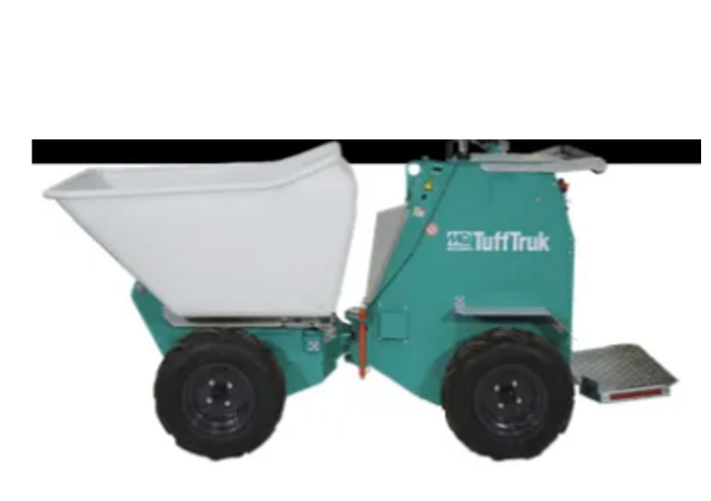 Multiquip TB800BAT Tufftruk buggy BAT 13cf ride-on polytub,Side View. 