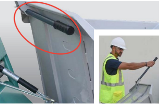 Multiquip TTHP Opt Acc Tufftruk poly tub dump handle,Reference View. 