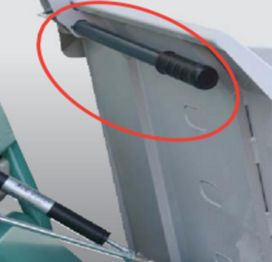 Multiquip TTH Opt Acc Tufftruk steel tub dump handle,Front View. 