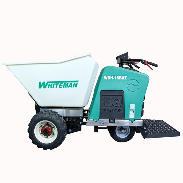 Multiquip WBH-16BAT Buggy  LI-Ion Battery  16cf  Hyd dump,Side View. 