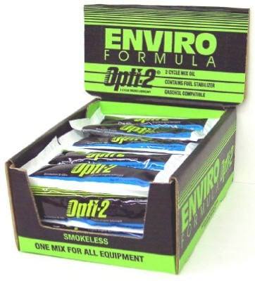 Opti - 2 Gallon Mix Engine Oil 1.8 OZ Box of 48 Pouches - SLE Equipment - 1