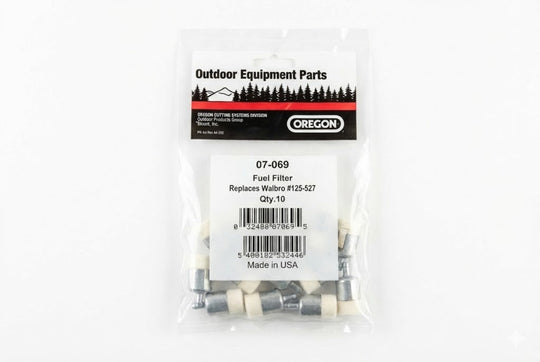 Oregon 07-069 Fuel Filter Replaces Walbro 125-527 - 10 Pack back straight packaging picture