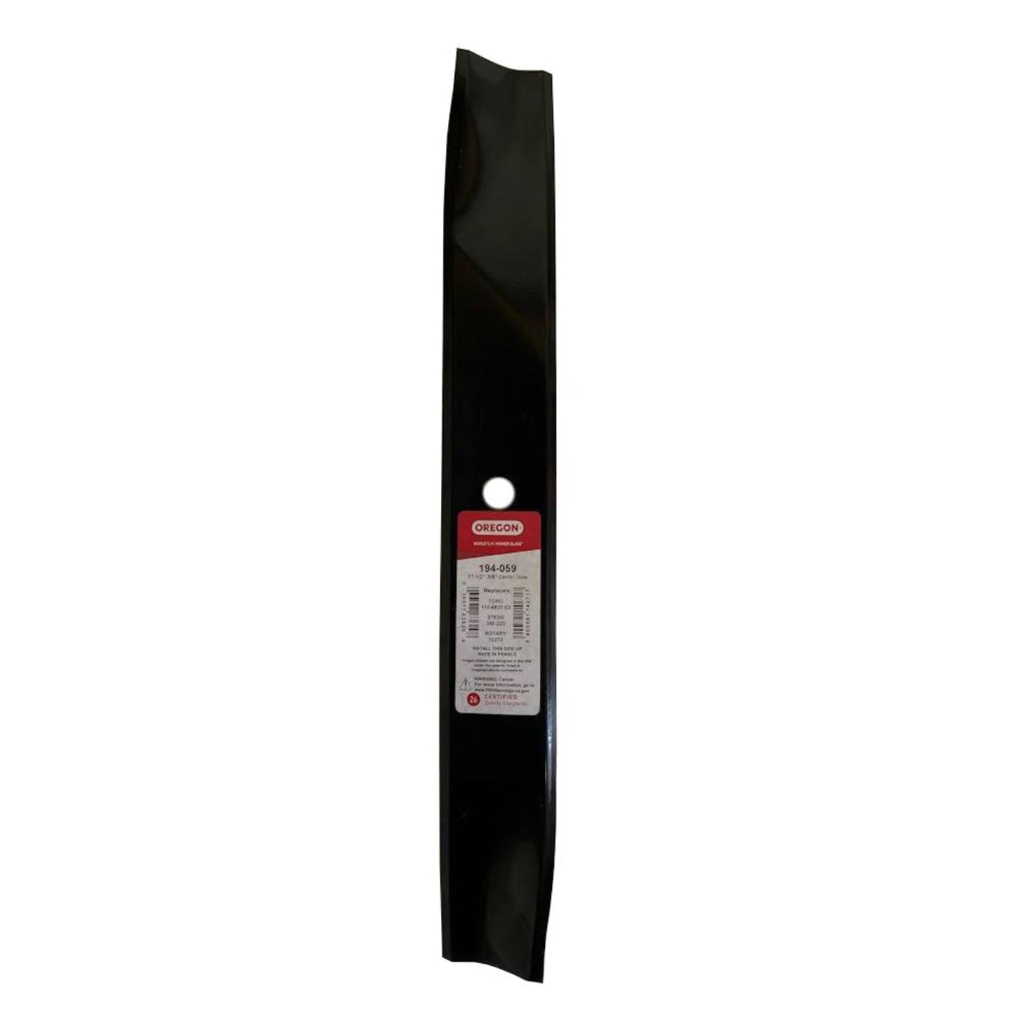 Oregon 194-059 Single Lawn Mower Blade Replaces Toro 110-6837-03, 112-9759-03 front straight picture 