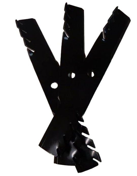 Oregon 90-701 Gator Mulcher Blade Pack Of 3 – Heavy-Duty 3-in-1 Cutting Power Replaces John Deere AM39966 top view picture 