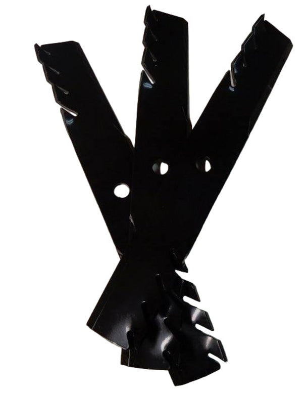 Oregon 90-701 Gator Mulcher Blade Pack Of 3 – Heavy-Duty 3-in-1 Cutting Power Replaces John Deere AM39966 top view picture 