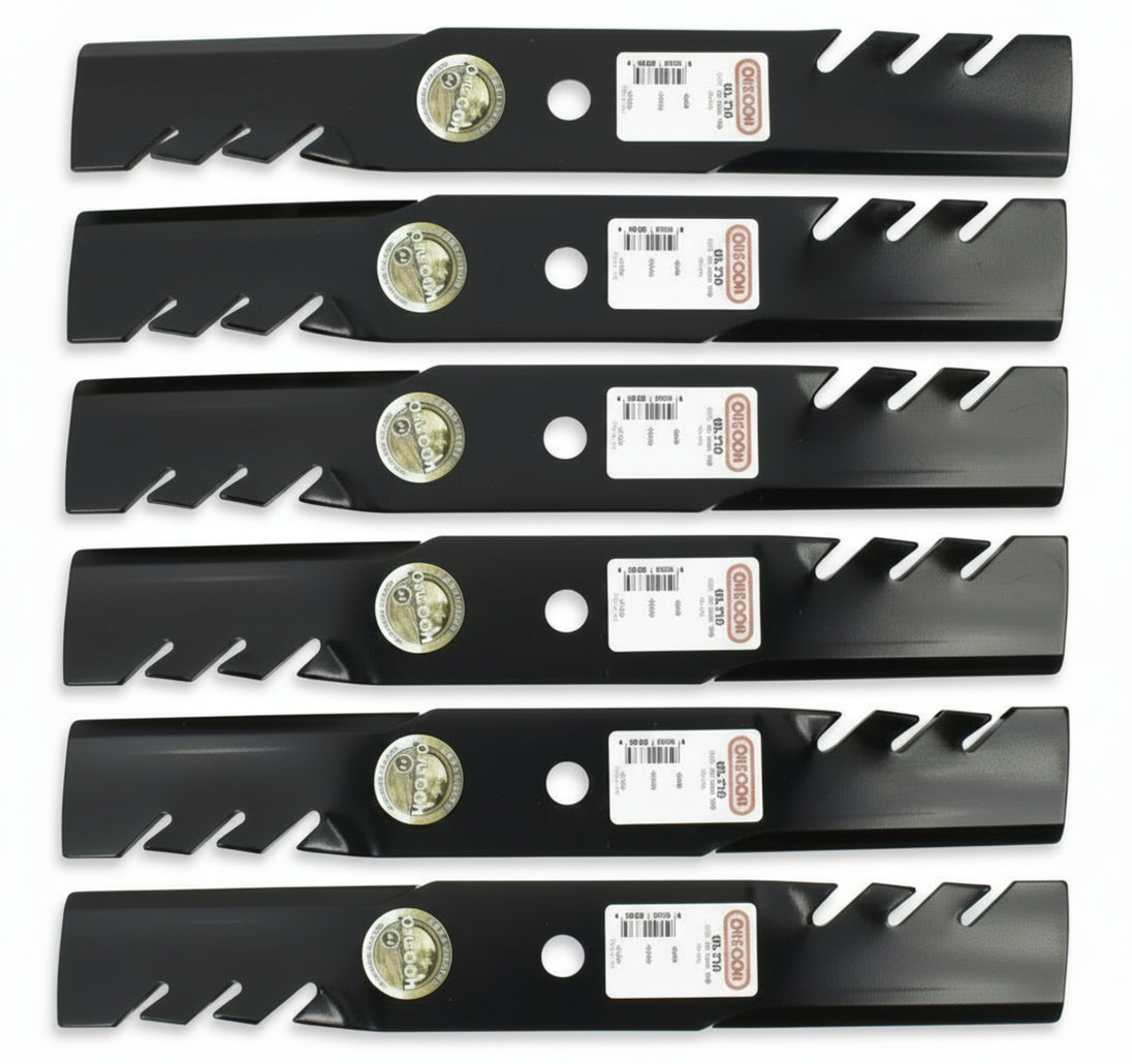 Oregon 96-738 Gator Mulcher Blade Set – 6 Pack Heavy-Duty Performance Blades top view picture 