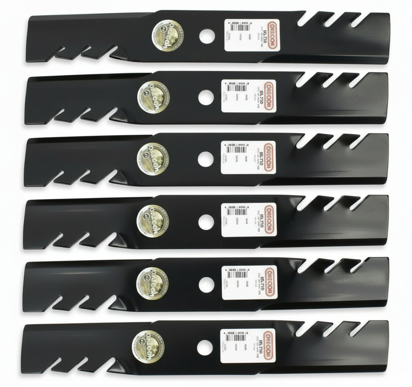Oregon 96-738 Gator Mulcher Blade Set – 6 Pack Heavy-Duty Performance Blades top view picture 