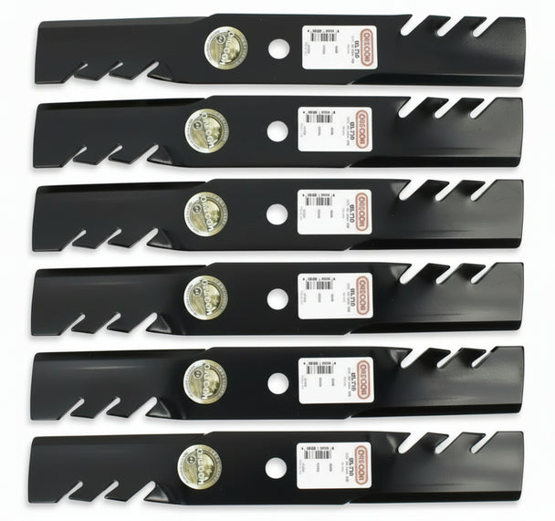 Oregon 96-738 Gator Mulcher Blade Set – 6 Pack Heavy-Duty Performance Blades top view picture 