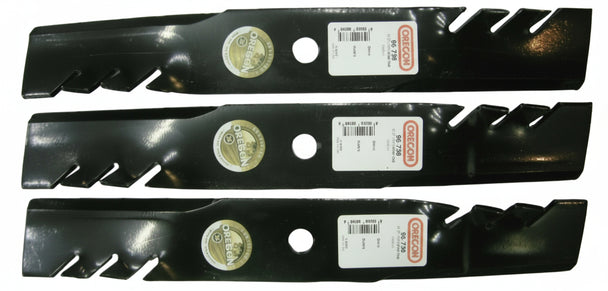 Oregon 96-738 Set of 3 Lawn Mower Blades John Deere AM39966, M86209 top view picture 