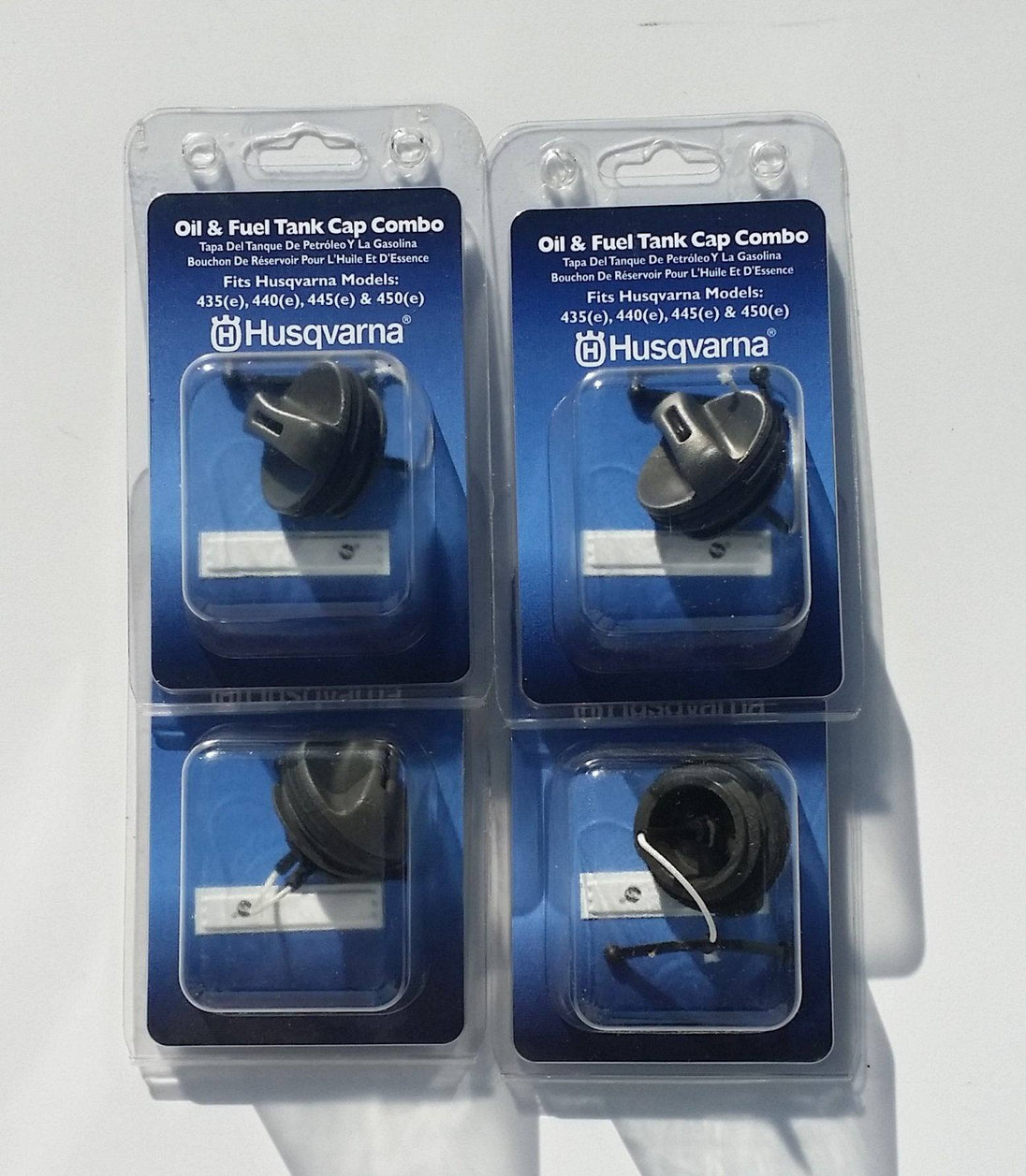 Pack of 4 Husqvarna Chainsaw Fuel/Oil Caps 435-450 Models 580494102