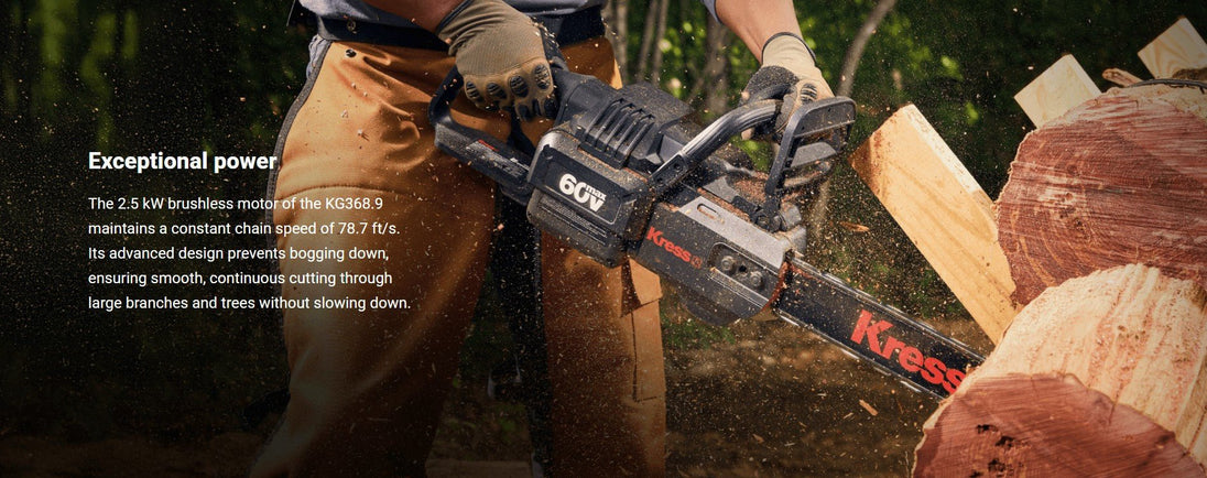 Kress KG368.9 Professional - Grade 60V 18" Brushless Chainsaw (Tool Only) - SLE Equipment - 3