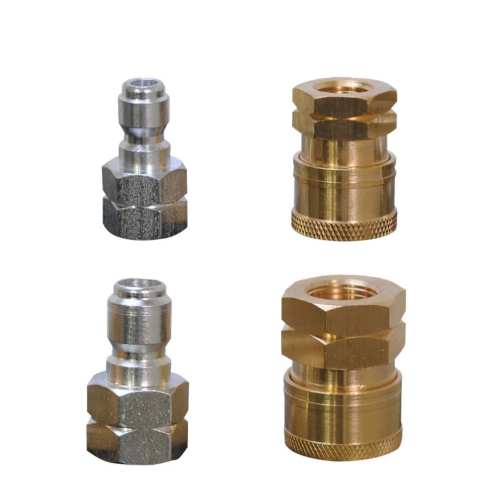 BE 85.400.207 Universal 4 Piece Pressure Washer Fitting Kit Female Quick Connect Couplers - SLE Equipment - 1