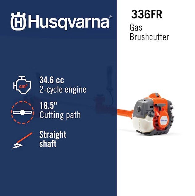Husqvarna 336FR 34.6 cc Handheld Brushcutter w/Grass Blade, Saw Blade - SLE Equipment - 5