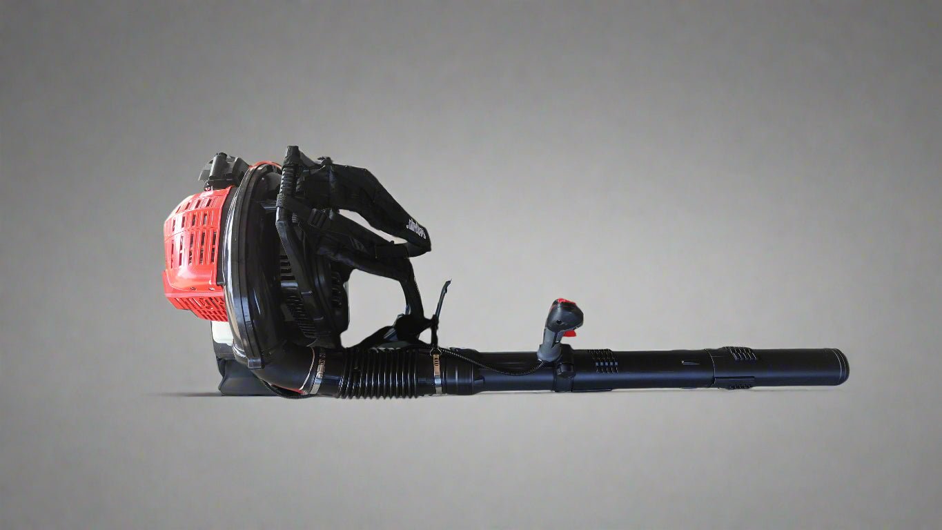 Shindaiwa EB610RT 59.7 cc Professional Backpack Blower With Tube Throttle, Side View. 